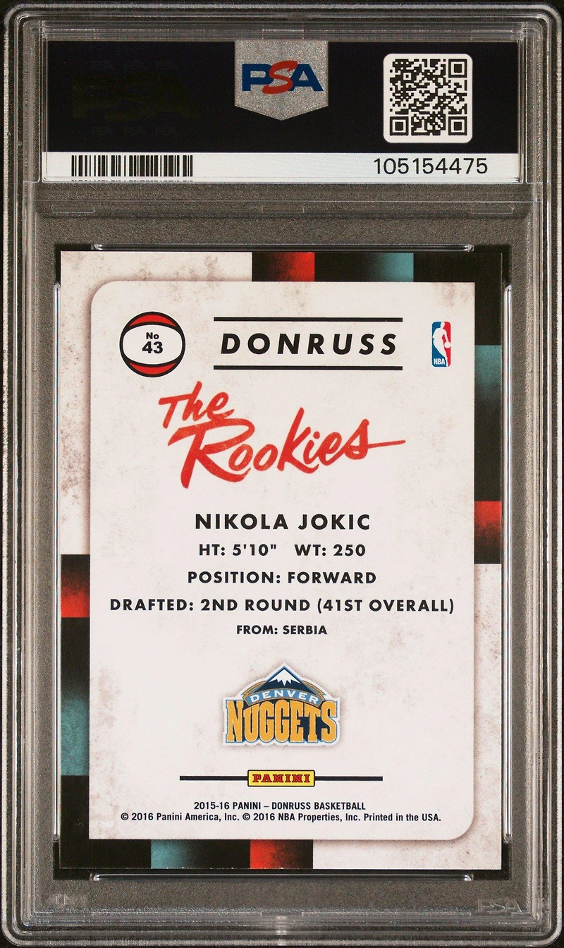 2015 Panini Donruss The Rookies 43 Nikola Jokic PSA 9