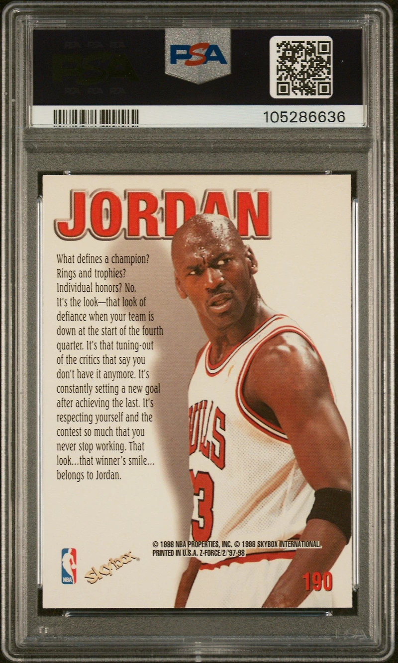 1997 Skybox Z-force 190 Michael Jordan PSA 9