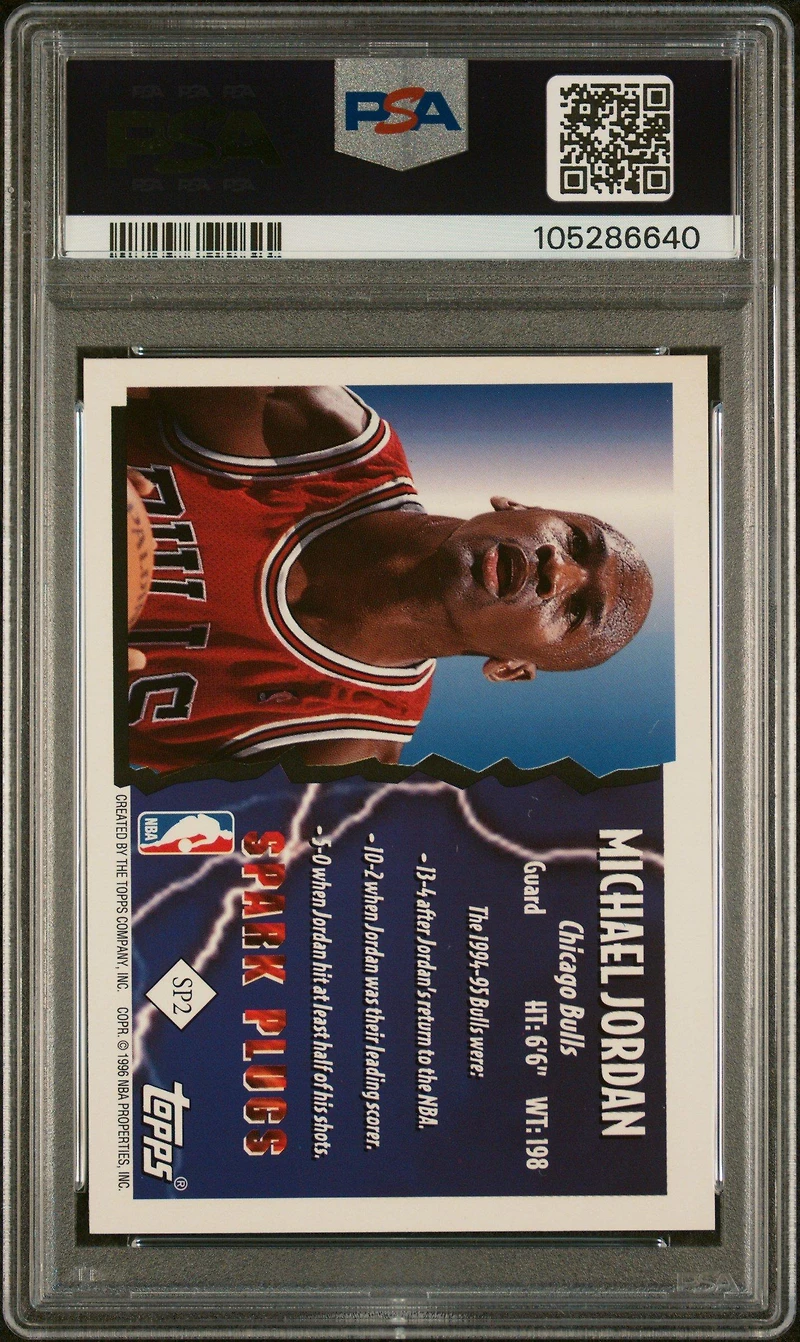 1995 Topps Spark Plugs Sp2 Michael Jordan PSA