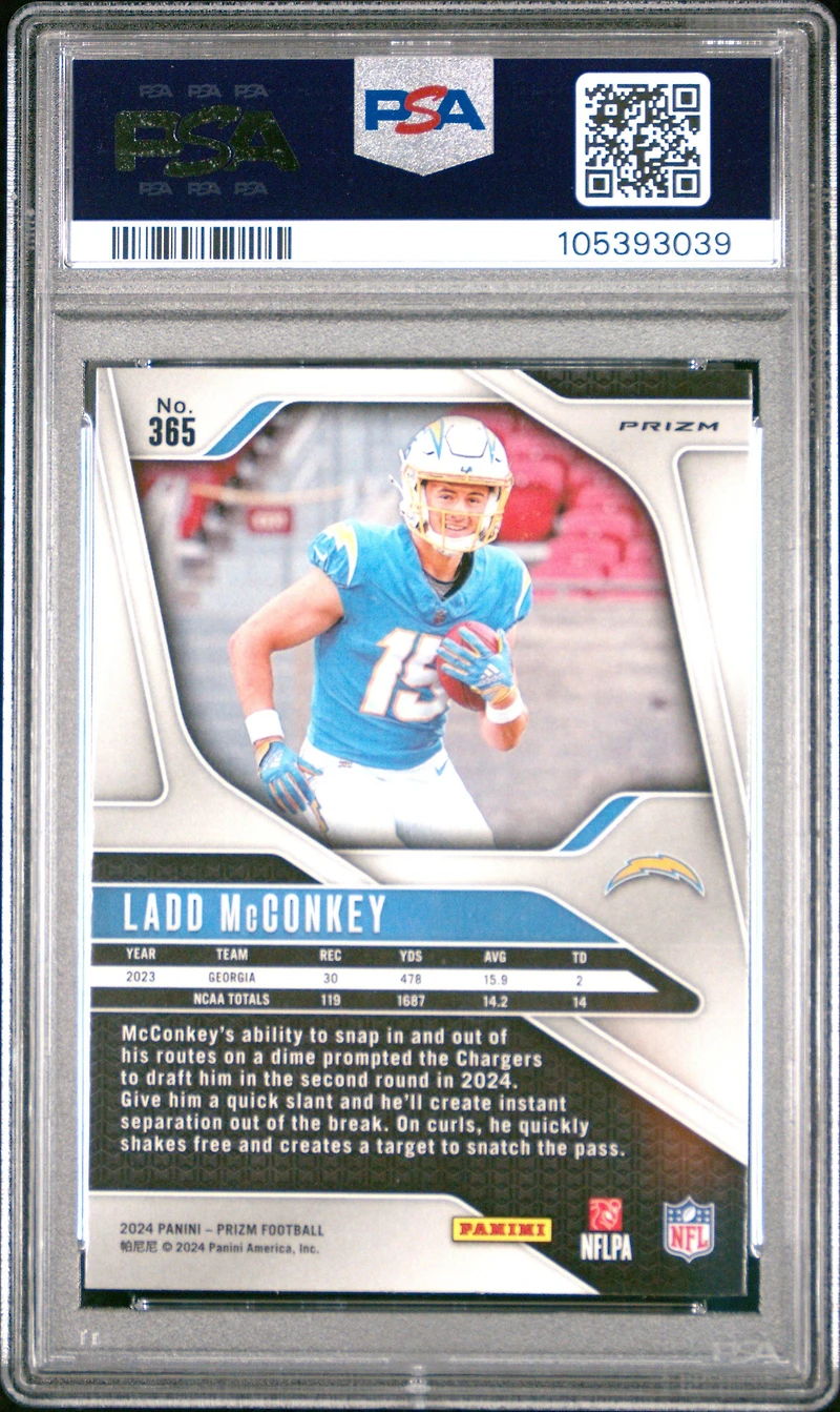 2024 Panini Prizm 365 Ladd Mcconkey Lazer Prizm PSA 10