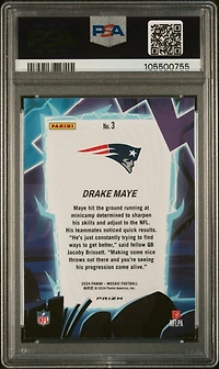 2024 Panini Mosaic Storm 3 Drake Maye PSA 10