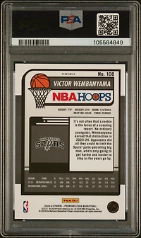 2023 Panini Hoops Premium Stock 108 Victor Wembanyama Silver Prizm PSA
