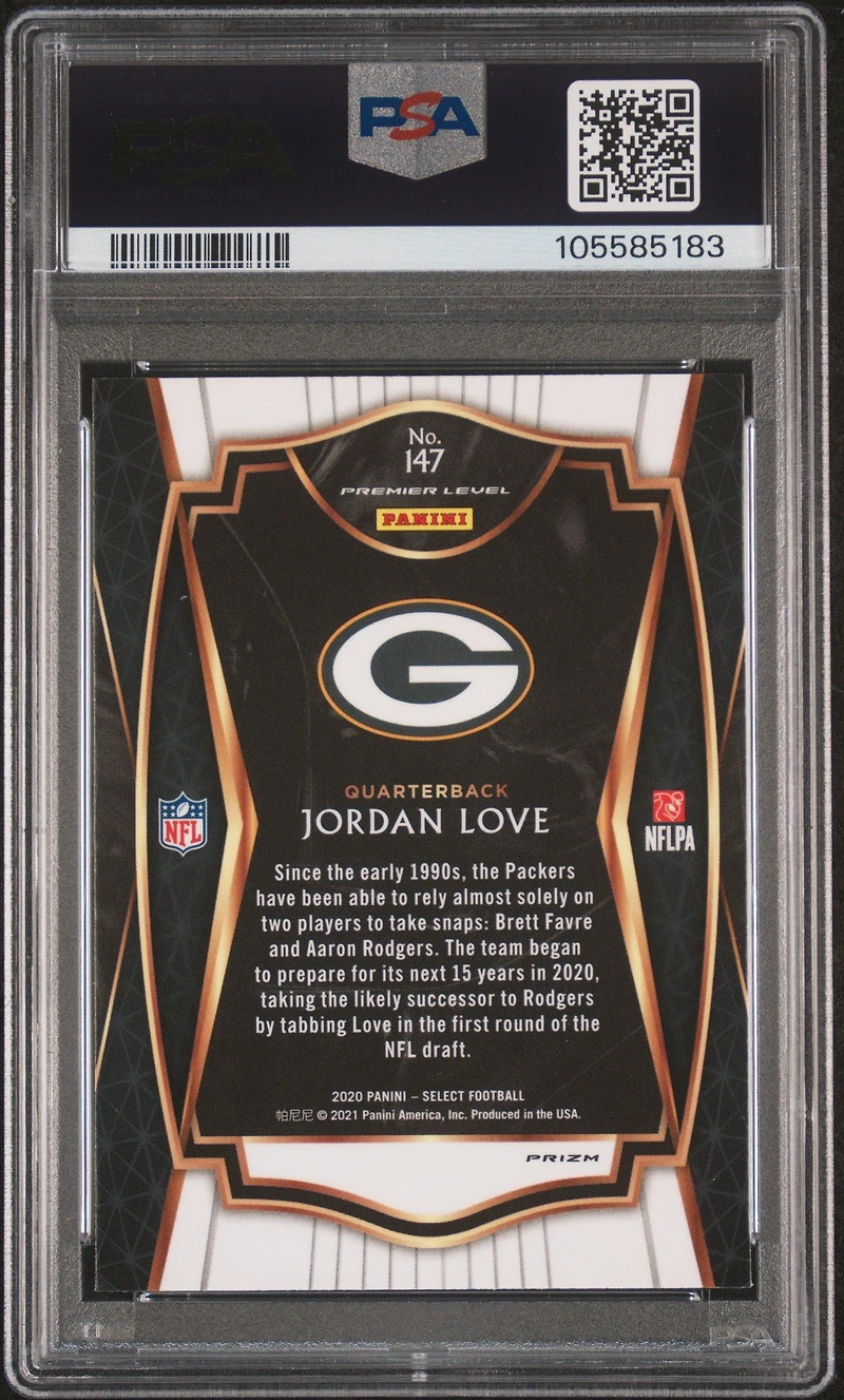 2020 Panini Select Jordan Love Silver Prizm PSA