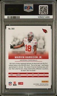 2024 Panini Prestige 303 Marvin Harrison Jr. PSA 10