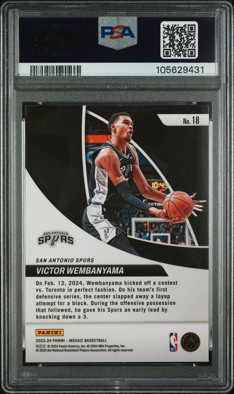 2023 Panini Mosaic Elevate 18 Victor Wembanyama PSA 10