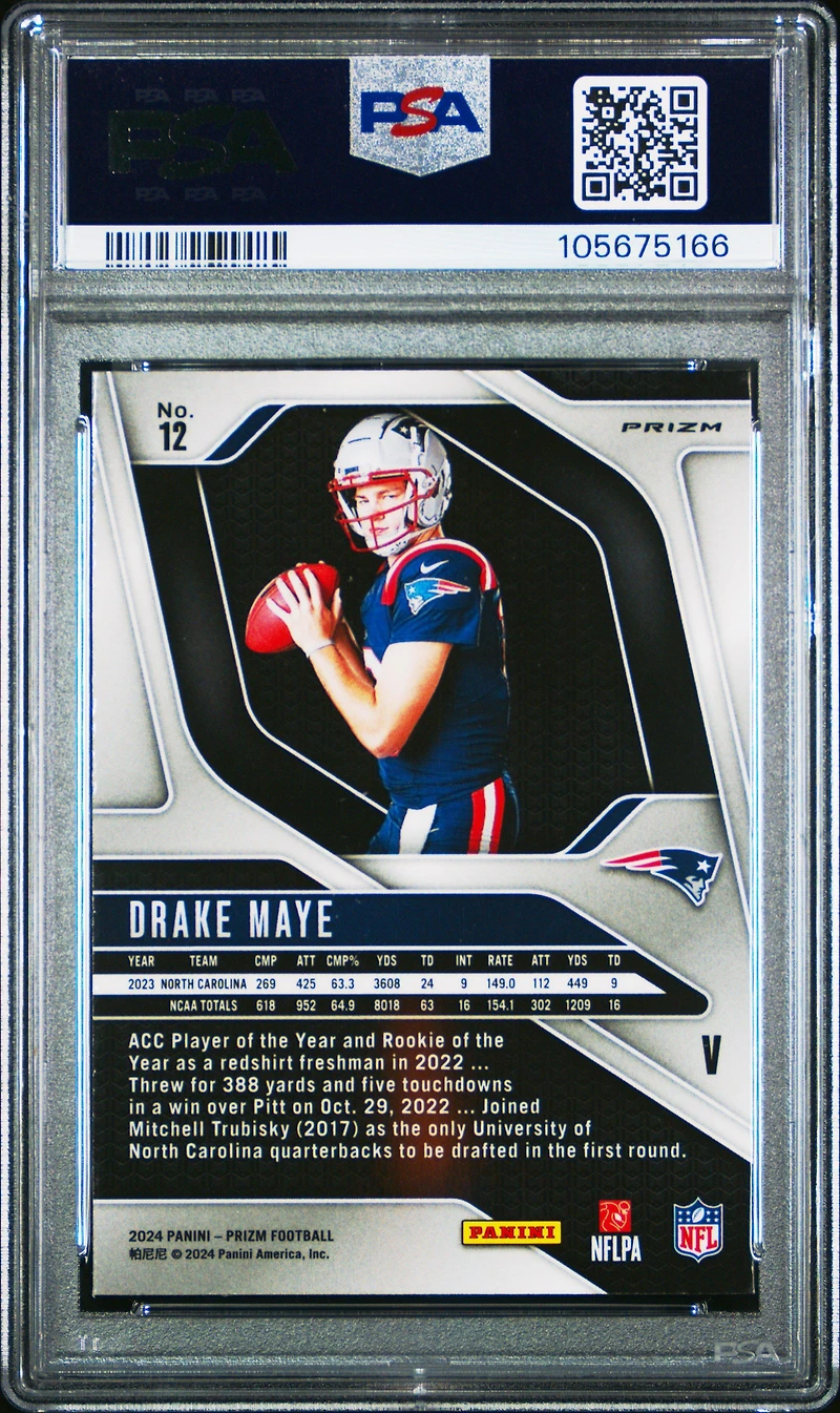 2024 Panini Prizm Rookie Variation 12 Drake Maye PSA