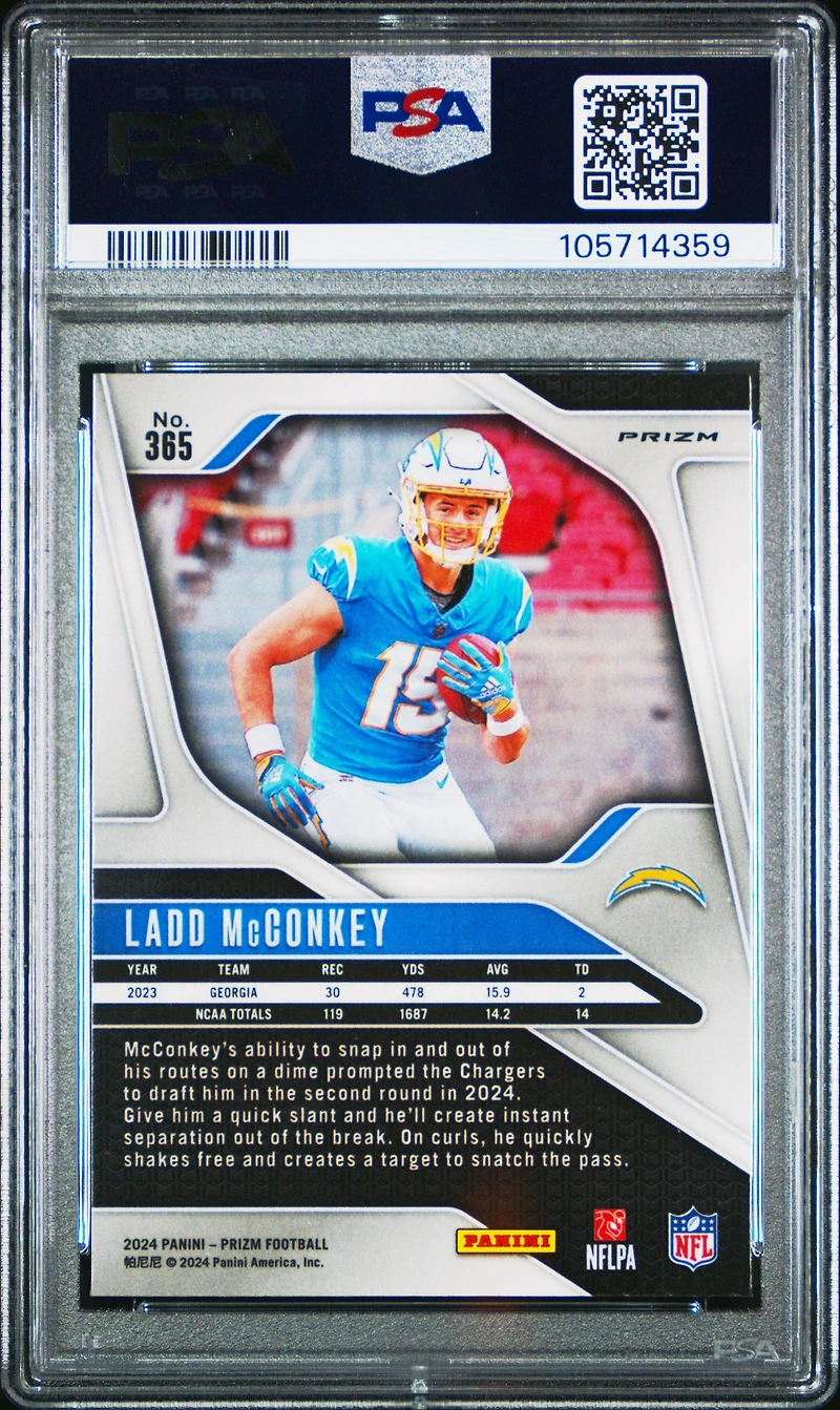 2024 Panini Prizm 365 Ladd Mcconkey Silver Prizm PSA