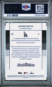 2024 Topps Black And White 11 Mookie Betts PSA 10