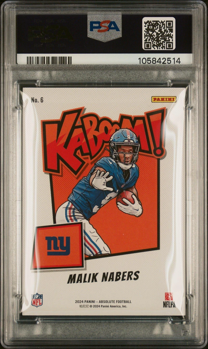 2024 Panini Absolute Kaboom! Horizontal 6 Malik Nabers PSA 9