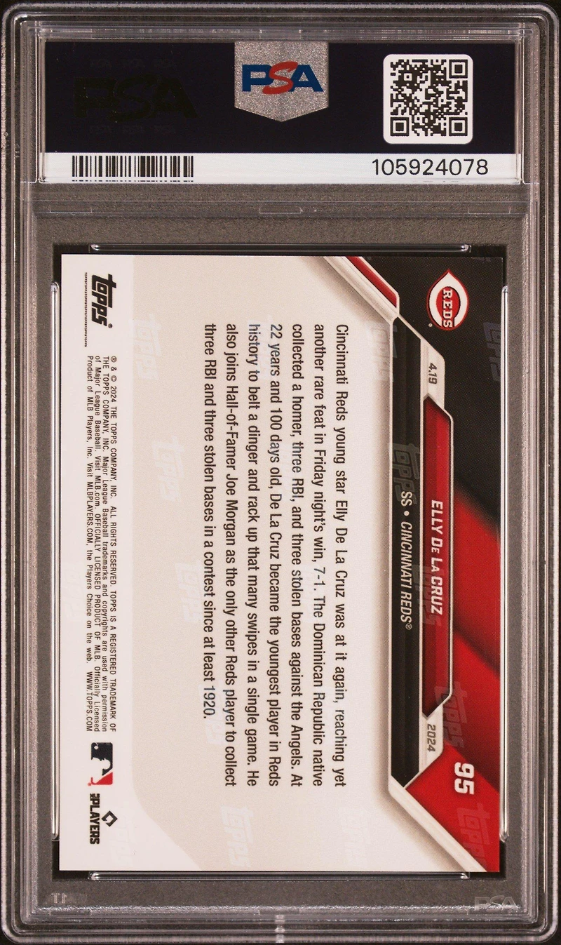 2024 Topps Now 95 Elly De La Cruz Purple PSA 10
