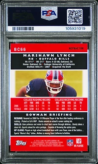2007 Bowman Chrome Bc66 Marshawn Lynch Refractor PSA 10