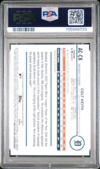 2024 Topps Chrome Update Chrome Baseball Update Series Autographs Acck Colt Keith Blue Refractor PSA 10