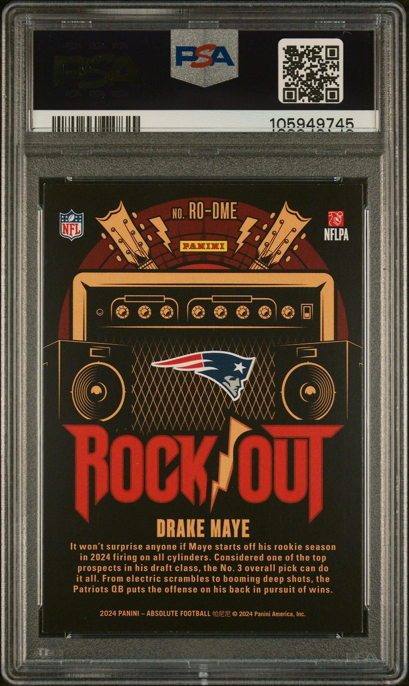 2024 Panini Absolute Rock Out Rodme Drake Maye PSA 9