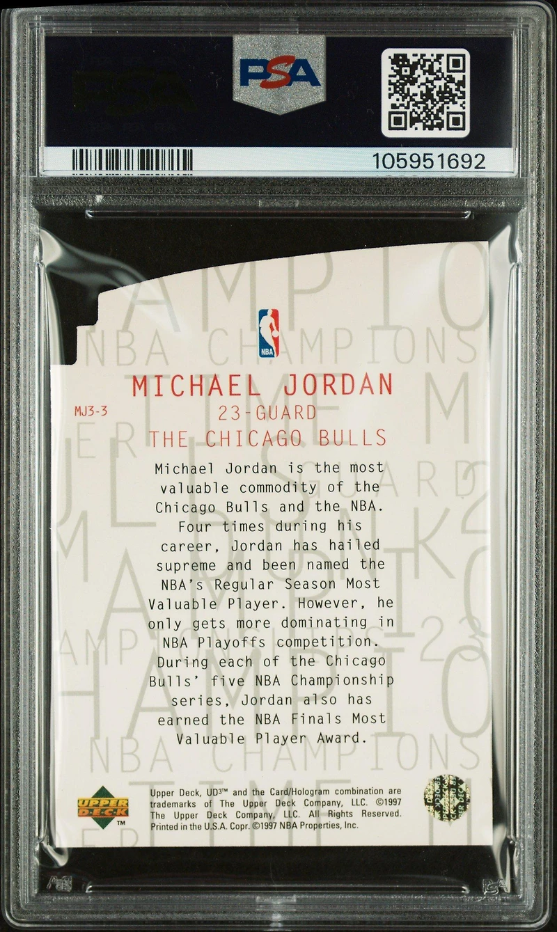 1997 Ud3 Mj3 Mj3-3 Michael Jordan PSA 9