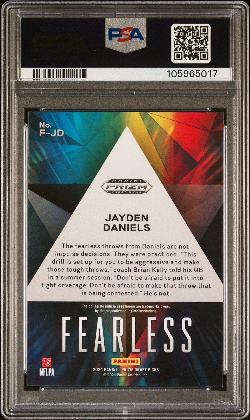 2024 Panini Prizm Draft Picks Fearless Fjd Jayden Daniels PSA 10
