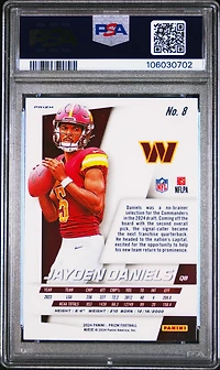 2024 Panini Prizm Prizm Flashback Rookie 8 Jayden Daniels No Huddle PSA 10