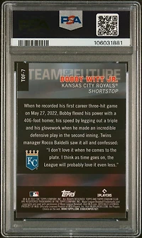 2022 Topps Stadium Club Chrome Team Of The Future Tof7 Bobby Witt Jr. PSA 10