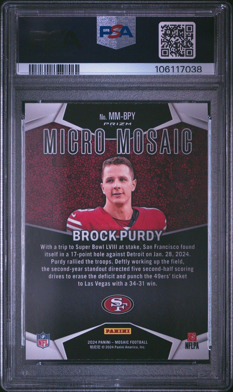 2024 Panini Mosaic Micro Mosaic Mmbpy Brock Purdy PSA 10