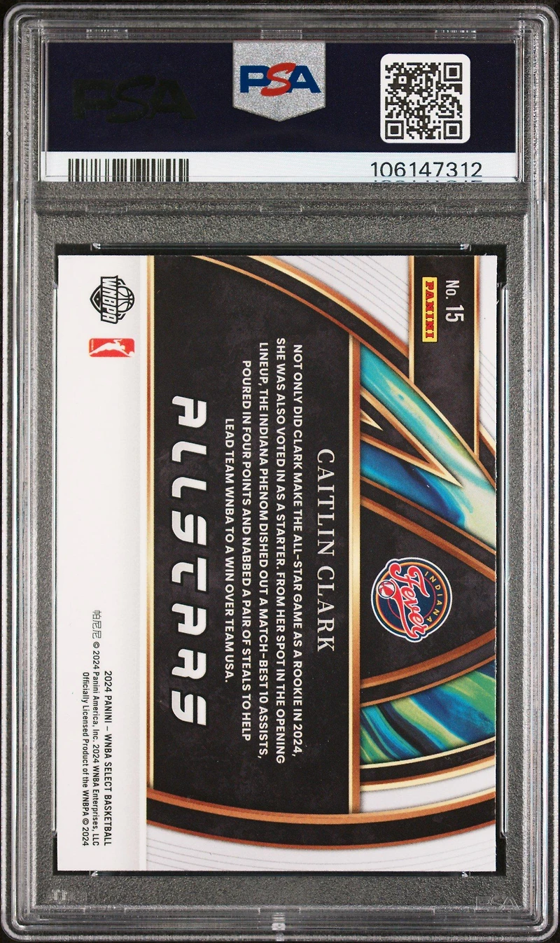 2024 Panini Select Wnba All-stars 15 Caitlin Clark PSA 9