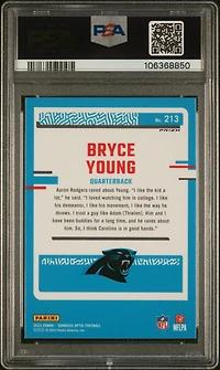 2023 Panini Donruss Optic 213 Bryce Young Purple Shock PSA 9