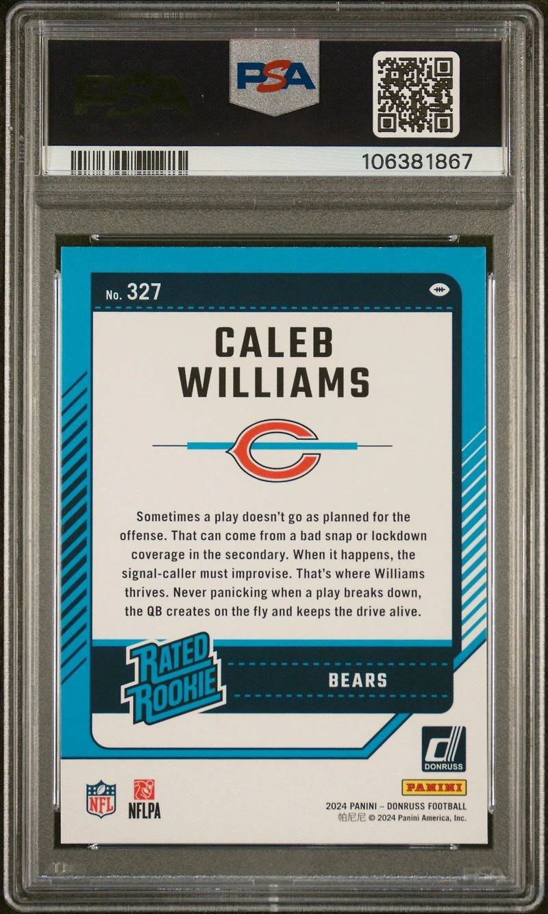 2024 Panini Donruss 327 Caleb Williams Press Proof PSA