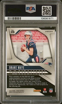 2024 Panini Prizm 329 Drake Maye Disco Prizm PSA 8