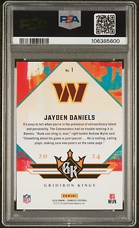 2024 Panini Donruss Rookie Gridiron Kings 1 Jayden Daniels PSA 10
