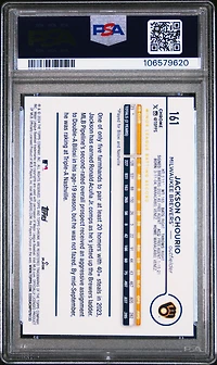 2024 Topps Chrome Logofractor Edition 161 Jackson Chourio Purple Refractor PSA 10