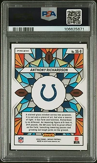 2024 Panini Mosaic Stained Glass Sg9 Anthony Richardson PSA 9