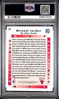 1992 Upper Deck 67 Michael Jordan Mvp PSA 9