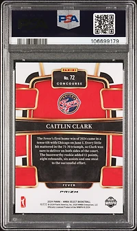 2024 Panini Select Wnba 72 Caitlin Clark Silver Flash PSA 9