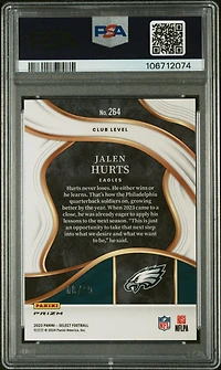 2023 Panini Select 264 Jalen Hurts Blue Prizm PSA 10