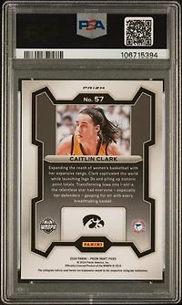2024 Panini Prizm Draft Picks 57 Caitlin Clark Red Wave PSA 9