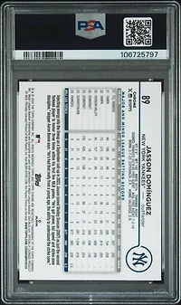 2024 Topps Chrome Logofractor Edition 89 Jasson Dominguez Purple Refractor PSA 10