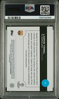 2024-25 Topps Uefa Club Competitions 27 Lamine Yamal PSA 10