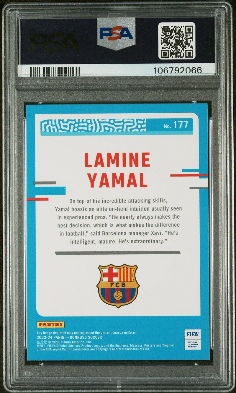 2023-24 Panini Donruss Fifa 177 Lamine Yamal PSA 10