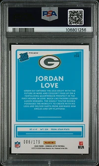 2020 Panini Donruss Optic 154 Jordan Love PSA