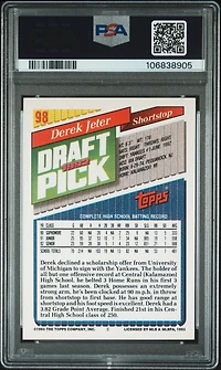 1993 Topps 98 Derek Jeter PSA