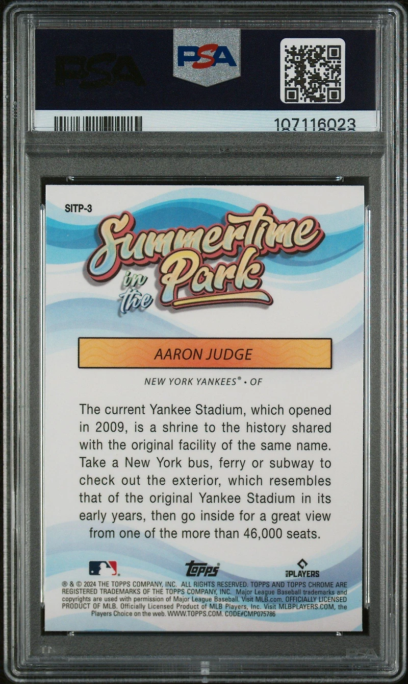 2024 Topps Chrome Summertime In The Park 3 Aaron Judge PSA 10