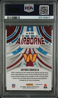 2024 Panini Rookies & Stars Airborne Ajds Jayden Daniels Red Plaid PSA 10