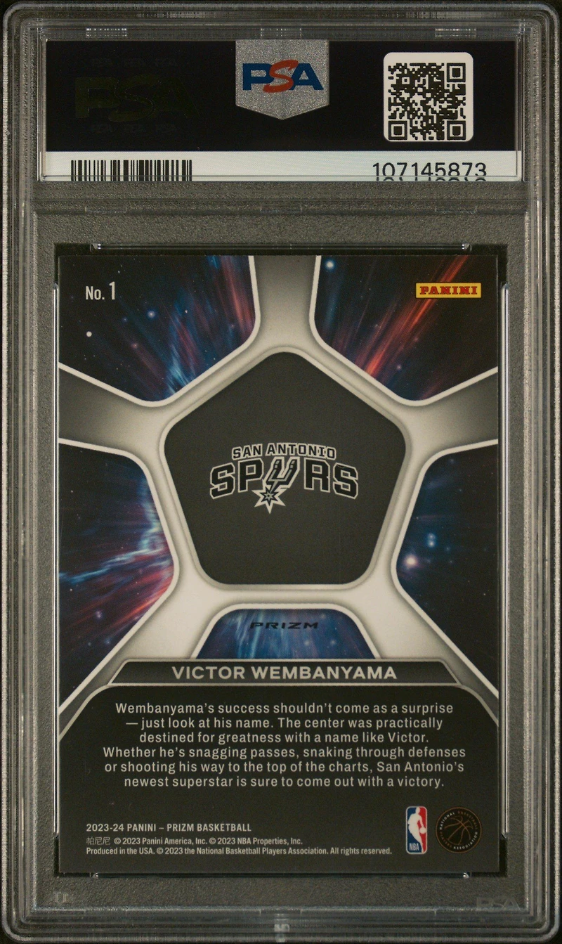 2023 Panini Prizm Deep Space 1 Victor Wembanyama Silver Prizm PSA
