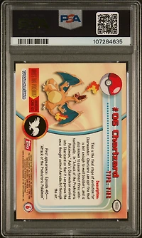 1999 Topps Pokemon Tv 6 Charizard PSA