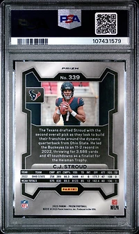 2023 Panini Prizm 339 Cj Stroud Green Prizm PSA 9