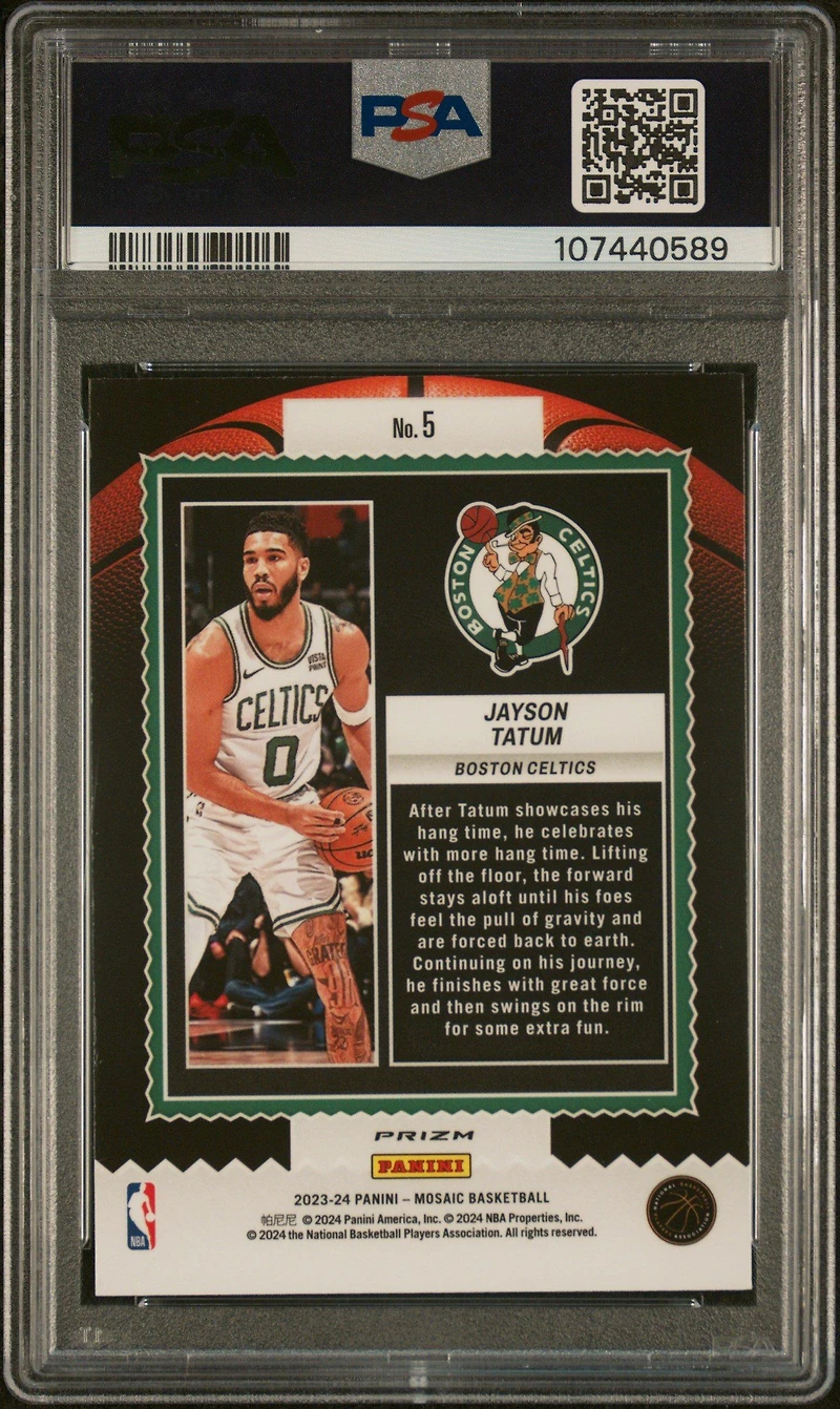 2023 Panini Mosaic Jam Masters 5 Jayson Tatum Green PSA 10