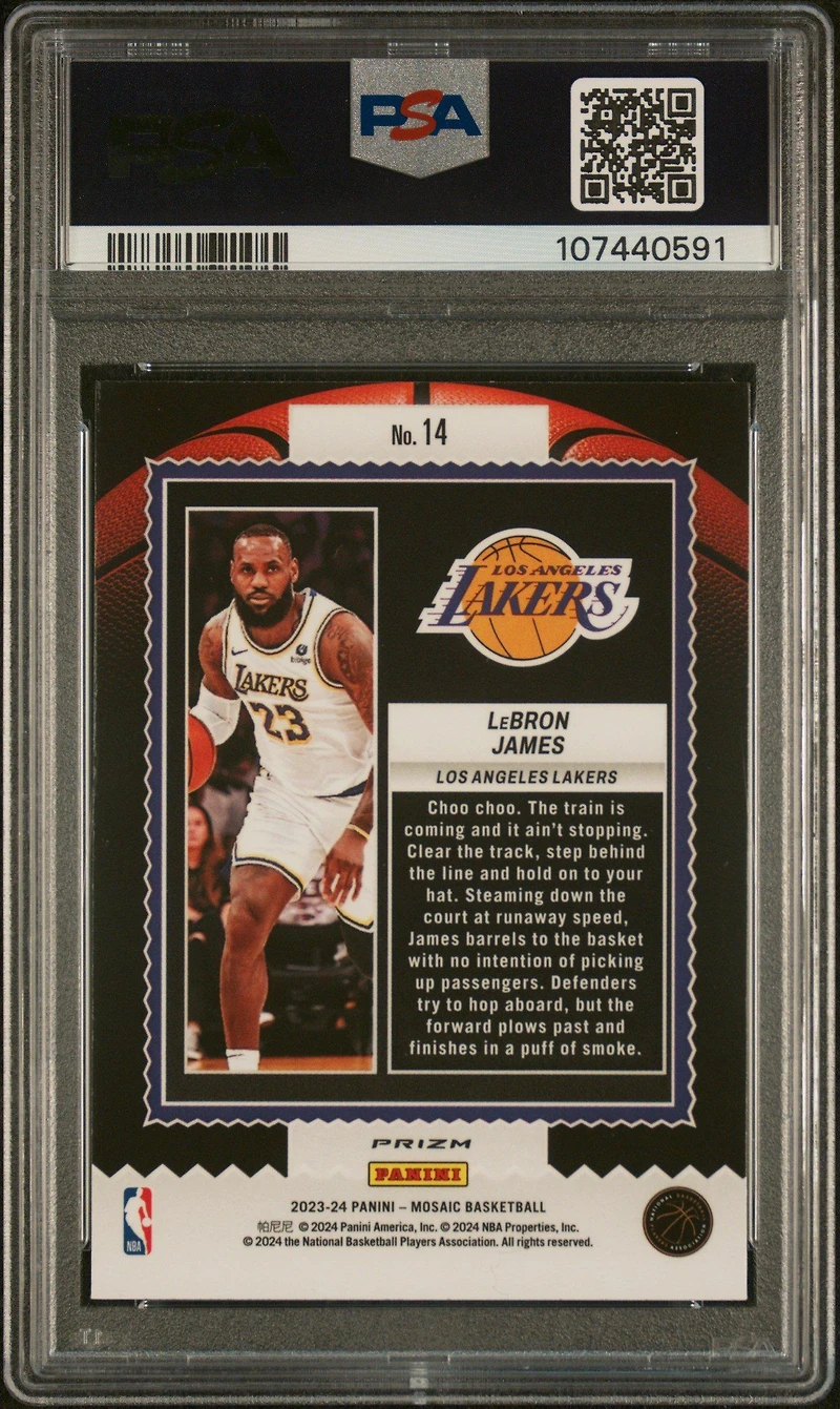 2023 Panini Mosaic Jam Masters 14 Lebron James Green PSA 10