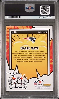 2024 Panini Donruss Bomb Squad 28 Drake Maye PSA