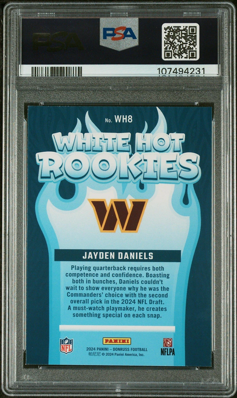 2024 Panini Donruss White Hot Rookies Wh8 Jayden Daniels PSA