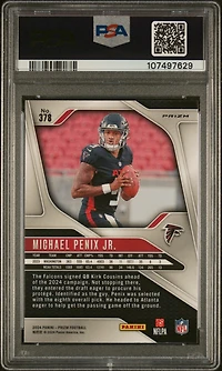 2024 Panini Prizm 378 Michael Penix Jr. Disco Prizm PSA 9