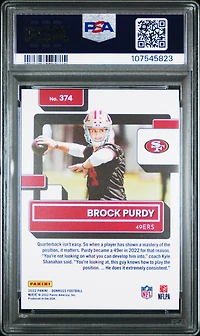 2022 Panini Donruss 374 Brock Purdy Press Proof Premium PSA 8