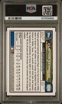 2008 Topps Update & Highlights Uh240 Clayton Kershaw PSA